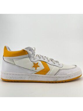 Converse Fastbreak Pro Mid Mens Size 10 White Yellow Athletic Shoes Sneakers